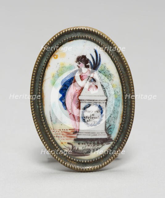 Cloak Pin (Knob or Tieback), South Staffordshire, c. 1775. Creator: Staffordshire Potteries.