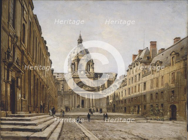Courtyard of the old Sorbonne, 1886. Creator: Emmanuel Lansyer.