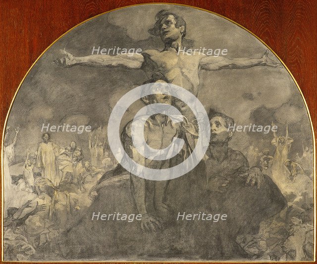 By force towards freedom, with love towards unity! Study for the mural at the Lord Mayor's Hall, Pra