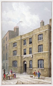 Building in Old Broad Street which bears the Pinners' Hall sign, City of London, 1815. Artist: George Shepherd