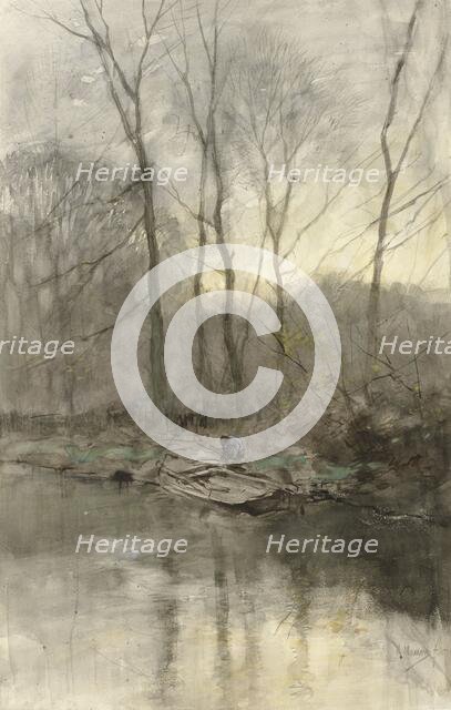 Edge of a forest on the water, 1848-1888. Creator: Anton Mauve.