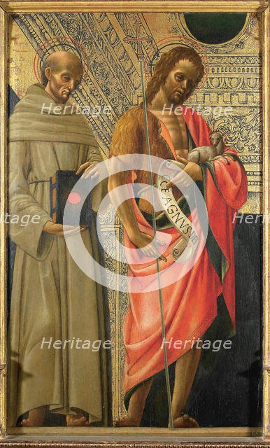 Saint Bernardino of Siena and Saint John the Baptist , ca 1485-1490. Creator: Bevilacqua, Giovanni Ambrogio (ca 1460-after 1512).