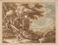 Heroic Stormy Landscape, 1724. Creator: Elisha Kirkall.