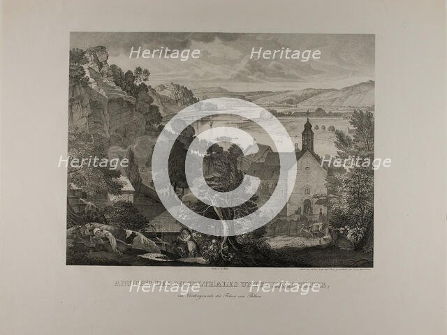 View of the Mosel Valley below Trier with the Rocks of Pallien in the Foreground, 1824/27. Creator: Johann Anton Ramboux.