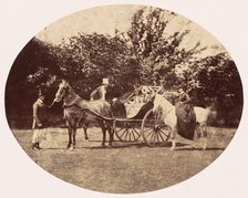 Horse-drawn Carriage and Female Rider, 1858. Creator: William Henry Lake Price.