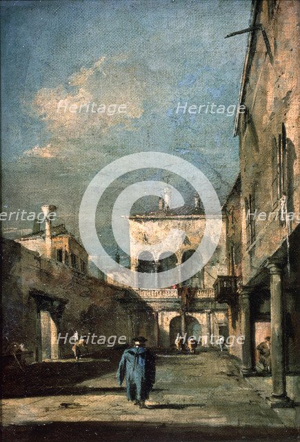 'Venetian Courtyard', 1770s.  Artist: Francesco Guardi