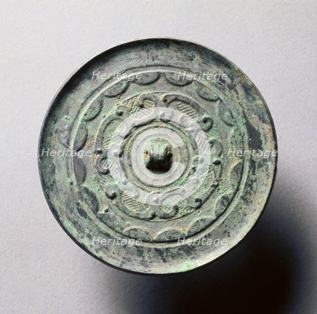 Mirror with Continuous Arcs and Quasi- Dragons, late 3rd century BC-1st century. Creator: Unknown.