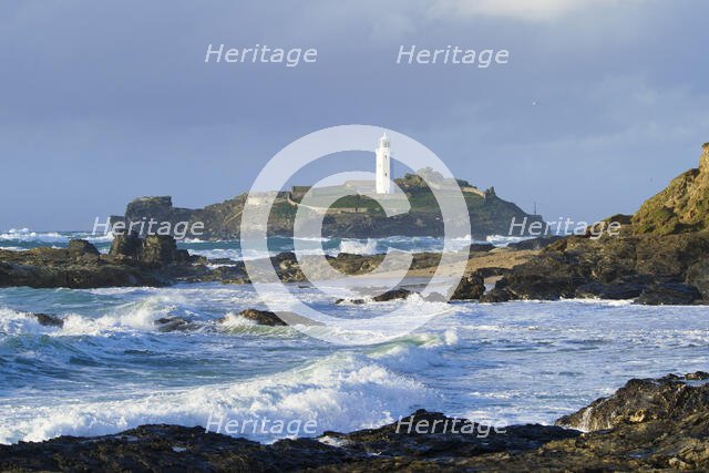 Godrevy Lighthouse, Godrevy Island, Gwinear-Gwithian, Cornwall, 2011. Creator: Peter Williams.