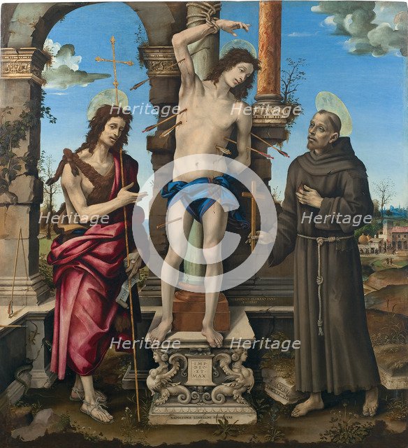 The Saints Sebastian, John the Baptist and Francis of Assisi.