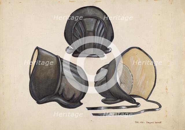 Black Satin Bonnet, c. 1936. Creator: B. Berndt.