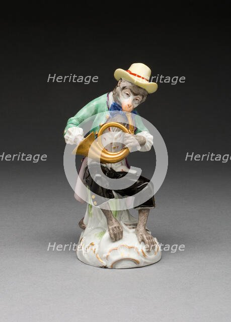 French Horn Player, Vienna, c. 1760/70. Creator: Vienna State Porcelain Manufactory.
