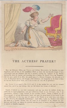 The Actress' Prayer!!, August 10, 1801., August 10, 1801. Creator: Thomas Rowlandson.