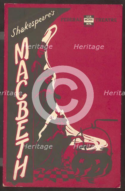 Poster from production of Shakespeare's Macbeth (no theater listed), [193-] . Creator: Unknown.