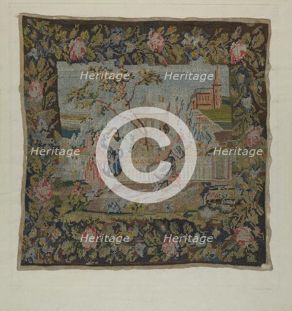 Embroidered Picture, 1935/1942. Creator: Frank J Mace.