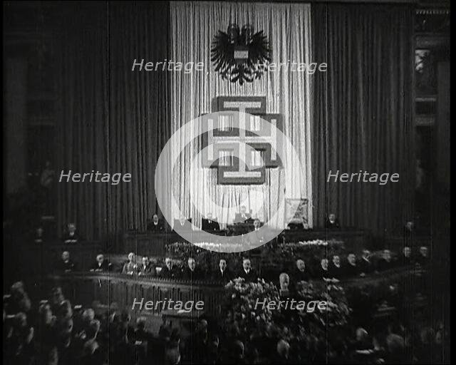 The Debating Chamber of the Parliament Building in Vienna During the German Nazi Annexation..., 1938 Creator: British Pathe Ltd.