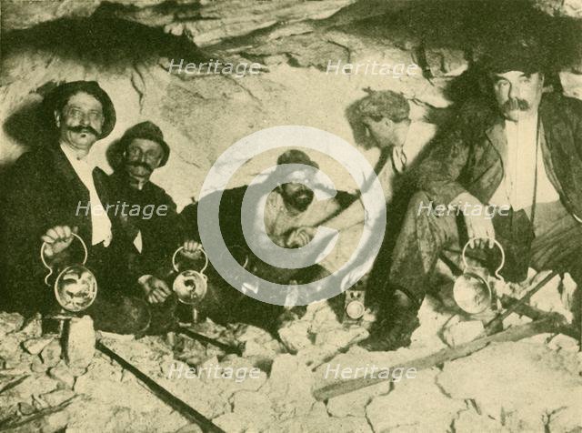 'Meeting of the Two Boring Parties at the Final Piercing of the Lotchberg Tunnel', c1930. Creator: Unknown.