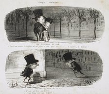 Les Agrémens du soir/Les Désagrémens de la nuit, 1853. Creator: Honore Daumier.