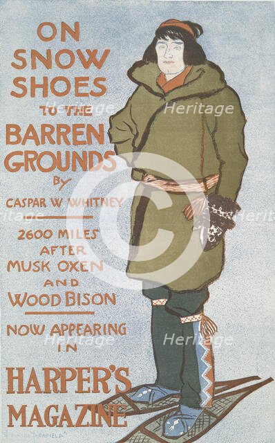 On Snow Shoes to The Barren Grounds by Casper W. Whitney, 2600 Miles After Musk Oxen..., c1896. Creator: Edward Penfield.