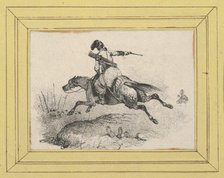 Soldier on galloping horse, mid-19th century. Creator: Victor Adam.