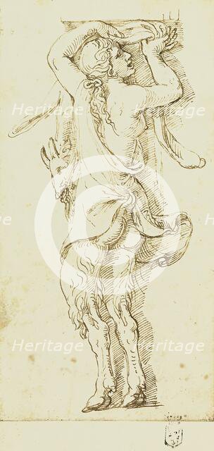 A Female Satyr, 1527. Creator: Giulio Romano.