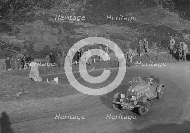 MG 18/80 open 4-seater tourer of GM Cavendish, RSAC Scottish Rally, Devil's Elbow, Glenshee, 1934. Artist: Bill Brunell.