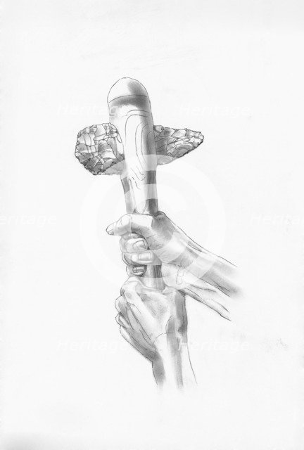 Neolithic flint axe. Artist: Judith Dobie.