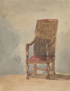 Study of an Antique Armchair, 1849. Creator: David Cox the elder.