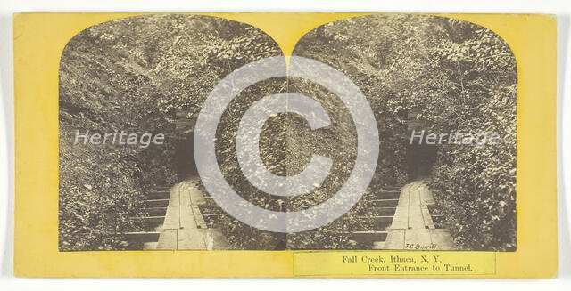 Fall Creek, Ithaca, N.Y. Front Entrance to Tunnel, 1860/65. Creator: J. C. Burritt.