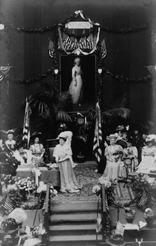 Women on stage at Daughters of the American Revolution convention, Washington, D.C., 1908. Creator: Frances Benjamin Johnston.