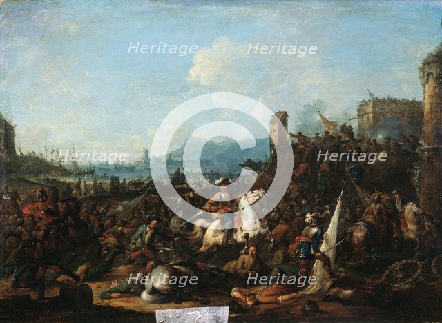 'The Siege of La Rochelle in October 1628', early 18th century. Artist: Arnold Frans Rubens