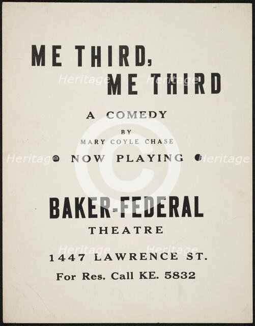 Me Third, Me Third, Denver, Colorado, [193-]. Creator: Unknown.