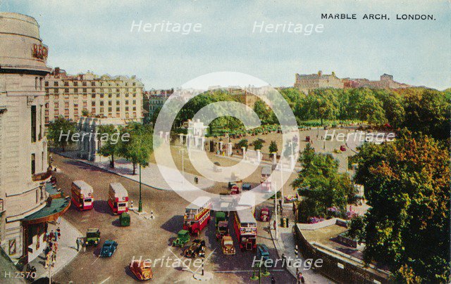 'Marble Arch, London', c1930. Artist: Unknown.