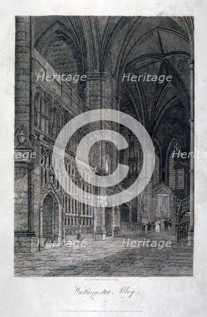 Interior view of Westminster Abbey, London, 1805. Artist: James Sargant Storer