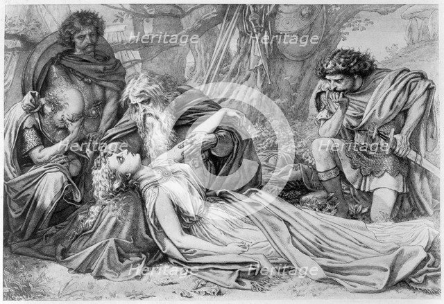 Act 5 Scene 3 from King Lear by William Shakespeare, 19th century. Artist: Unknown