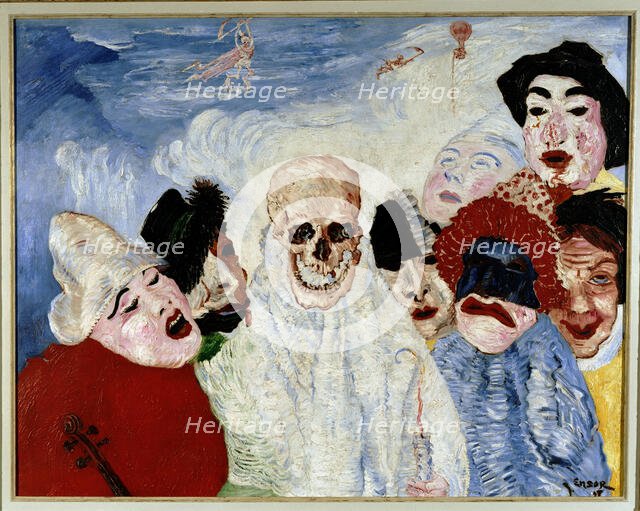Les masques et la mort (Masks and death), 1897. Creator: Ensor, James (1860-1949).