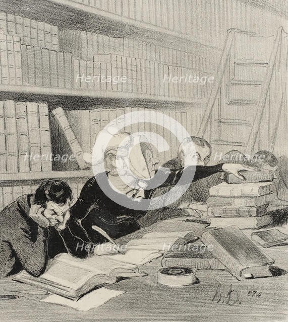 Monsieur, pardon si je vous gêne un peu..., 1844. Creator: Honore Daumier.