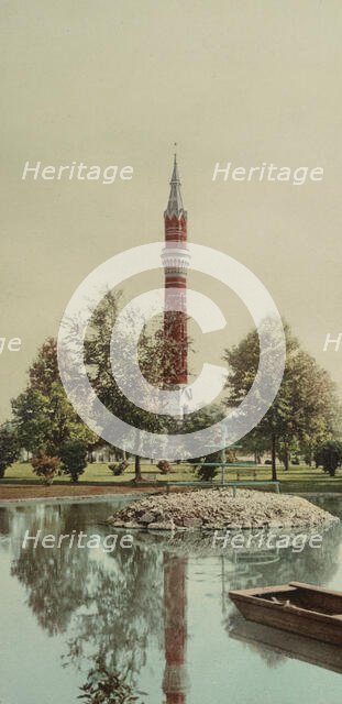 Tower from the lake, Water Works Park, Detroit, ca 1900. Creator: Unknown.