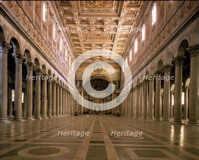 Interior view of the Basilica of St. Paul Outside in Rome.