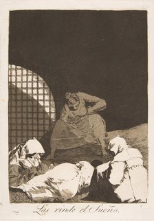 Plate 34 from 'Los Caprichos': Sleep overcomes them (Las rinde el Sueño.), 1799. Creator: Francisco Goya.