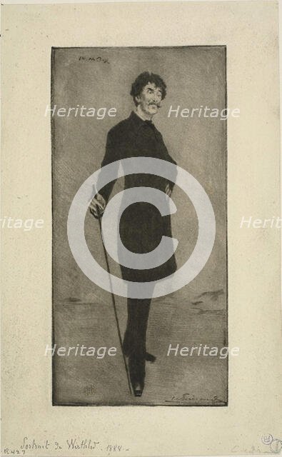 Portrait of Whistler, c. 1888. Creator: Henri-Charles Guerard.