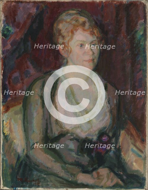 Portrait of Mrs. Agda Vilén, 1917. Creator: Magnus Enckell.