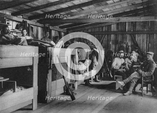 German soldiers in a reduit shelter, Vosges, France, World War I, 1916. Artist: Unknown