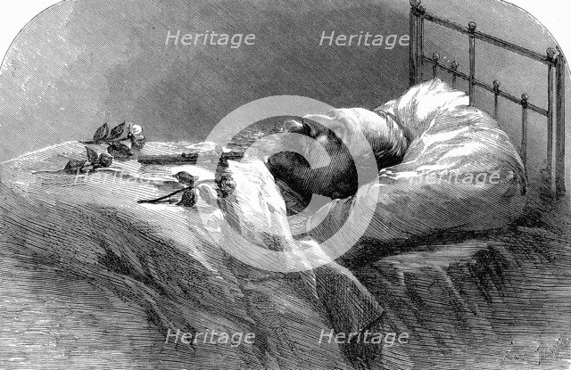 Emperor Napoleon III of France on his deathbed, 1873.  Artist: Anon