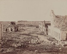 Courtyard with Domed Building in Ruins, 1855-1856. Creator: James Robertson.