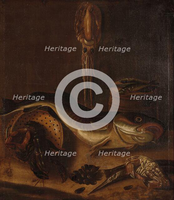 Still Life with Fish, 1625-1675. Creator: A van Doef.