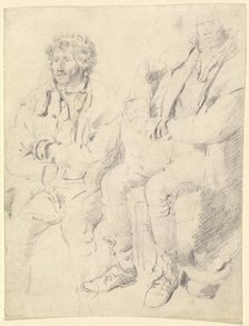 Two Studies of a Seated Man. Creator: James Ward.