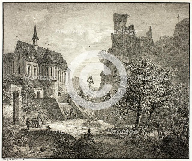 Church at Kobern on the Mosel, 1823. Creator: Domenico Quaglio II.