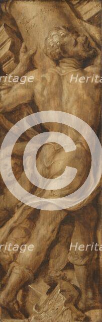 Samson Shattering the Pillars of the Temple, c.1550-c.1560. Creator: Maerten van Heemskerck.