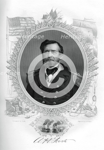 Andrew Hull Foote, American Civil War admiral, 1862-1867.Artist: G Stodart