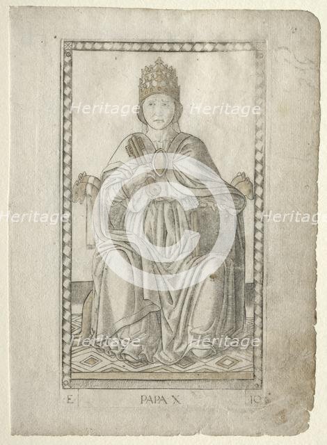 The Pope (from the Tarocchi, series E: Conditions of Man, #10), before 1467. Creator: Master of the E-Series Tarocchi (Italian, 15th century).